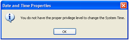 captura de pantalla del mensaje: no tienes privilegio
