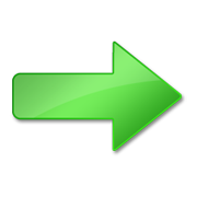 Imagen de un ícono grande y verde de flecha derecha.