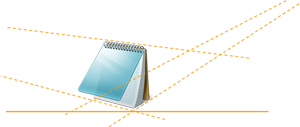 Imagen de cuaderno con lineas mostrando perspectiva.