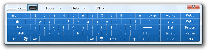 captura de pantalla del teclado en pantalla