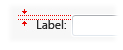 Imagen que muestra el espaciado de la etiqueta de texto al lado del control